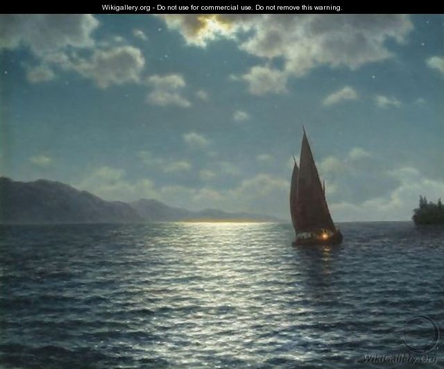 Moonrise Over Lake Leman - Ivan Fedorovich Choultse
