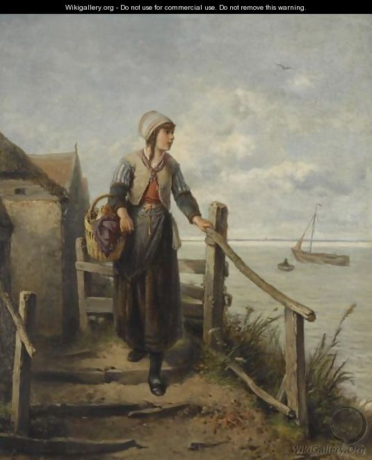 A Fisher Woman On The Island Marken - Jan Mari Henri Ten Kate
