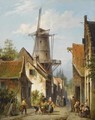 Figures In The Streets Of A Dutch Town - Cornelis Christiaan Dommelshuizen