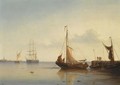 Sailing Boats Near A Jetty - Georges Johannes Hoffmann