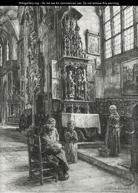 Interior Of Saint-Laurent, Nuremberg - Leon Augustin Lhermitte