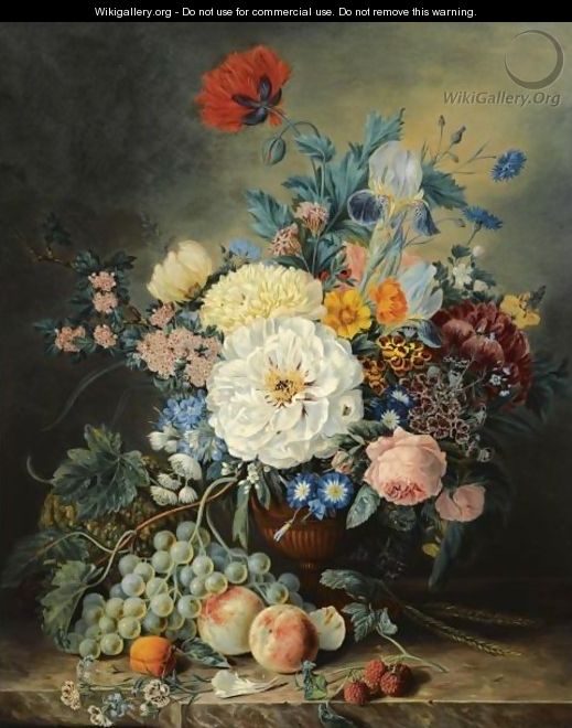 A Still Life With Flowers And Fruit - Adriana Van Ravenswaay