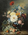 A Still Life With Flowers And Fruit - Adriana Van Ravenswaay