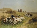 A Hunting Scene, Setters On The Scent - Henry Schouten