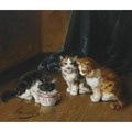 Drinking Kittens - Alphonse de Neuville