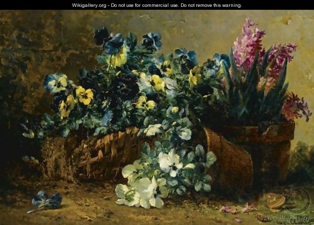 A Still Life With Hyacinths And Violets - Eugene Claude