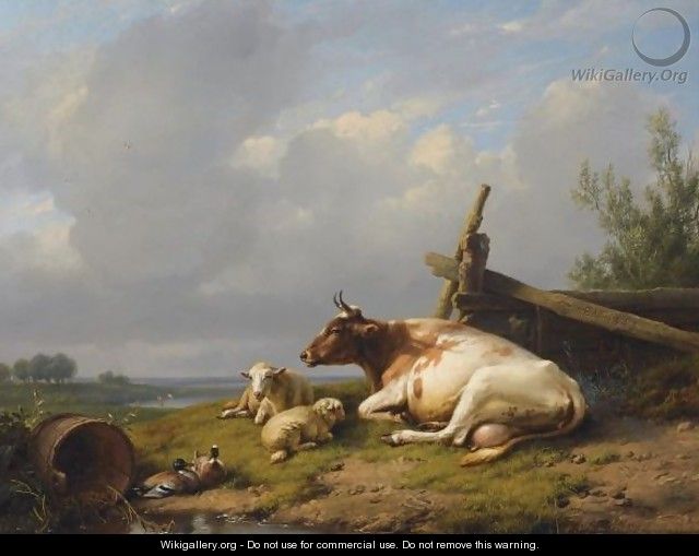 Cattle On The Waterfront - Eugène Verboeckhoven