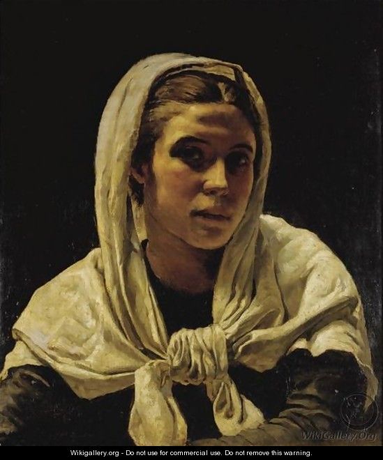 Portrait Of A Young Breton Woman - Frank Bramley