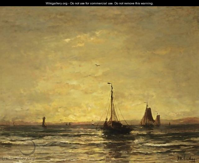 The Return Of The Fleet At Sunset - Hendrik Willem Mesdag