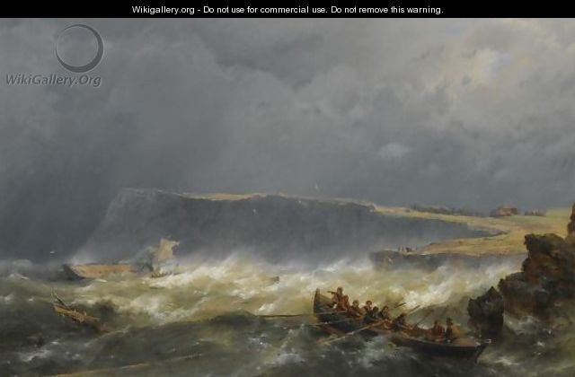 A Ship Wreck Off The Coast - Hermanus Koekkoek