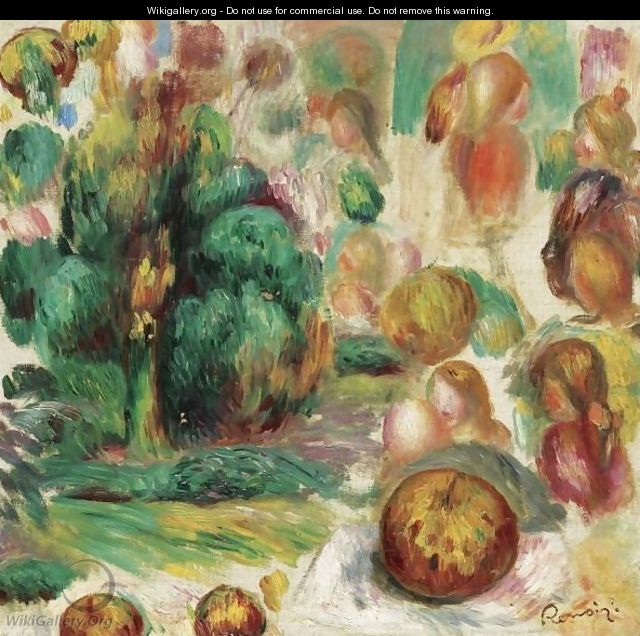 Tetes, Arbres Et Fruits - Pierre Auguste Renoir
