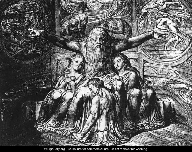 Job And His Daughters 1823-26 - William Blake