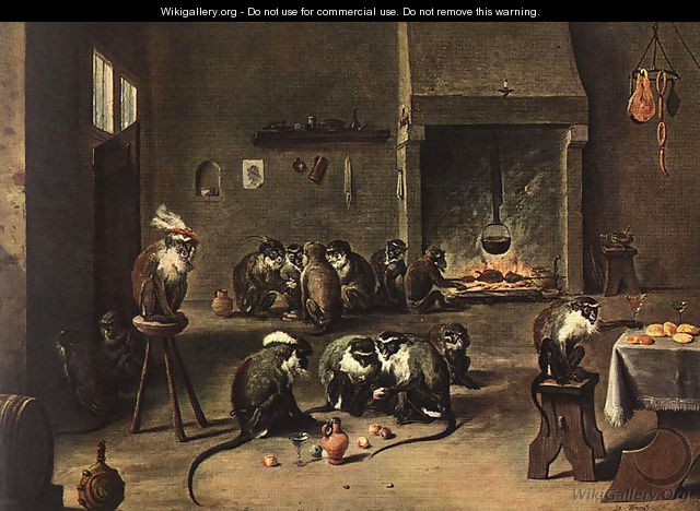 Apes in the Kitchen - David The Younger Teniers