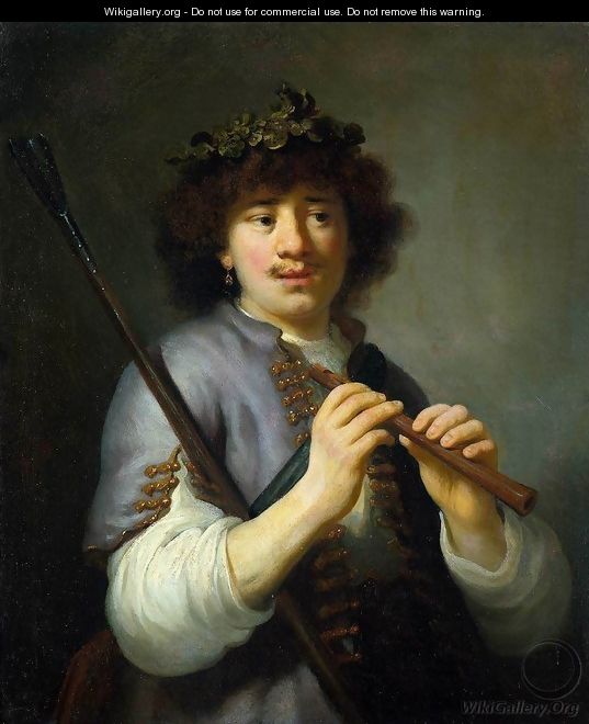 Rembrandt as Shepherd with Staff and Flute c. 1636 - Govert Teunisz. Flinck