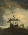 Small English Ship Dismasted In A Gale - Willem van de, the Younger Velde