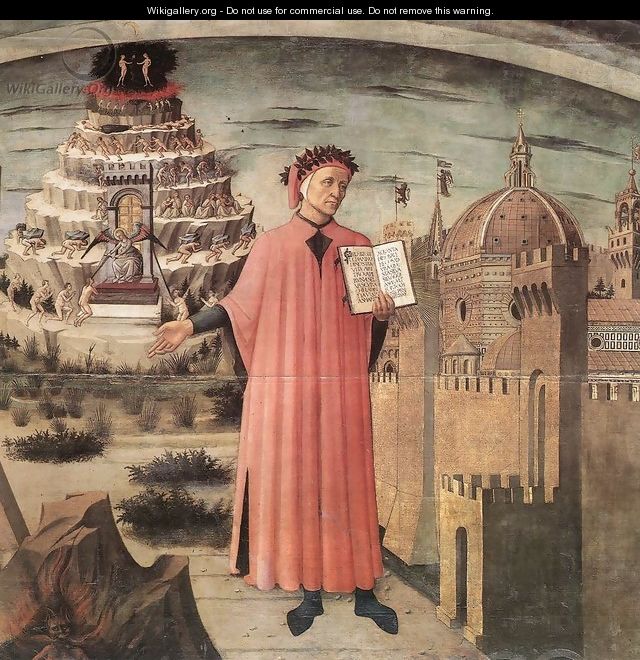 Dante Illuminating Florence With His Poem (detail) - Domenico Di Michelino