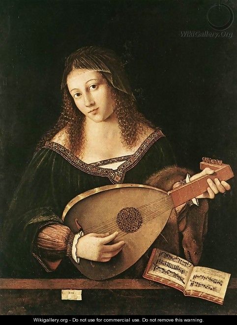 Woman Playing A Lute 1520 - Bartolomeo Veneto