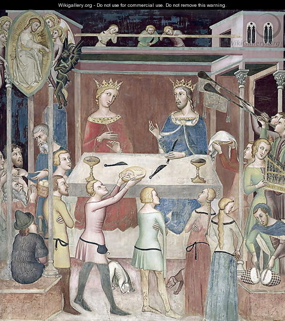 Satan Asking God to Tempt Job 1356-67 - Manfredi de Battilor Bartolo Di Fredi Fredi