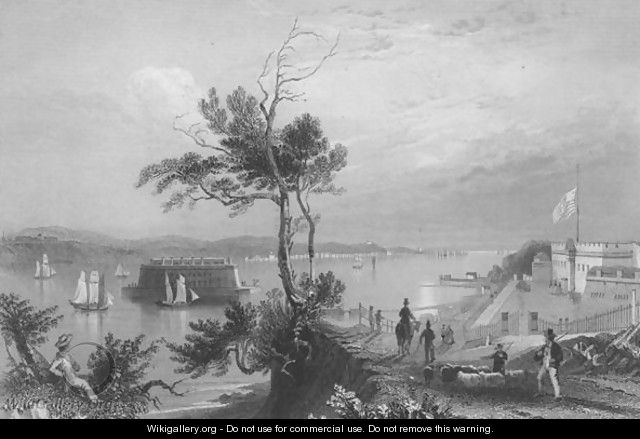 The Narrows from Fort Hamilton - William Henry Bartlett