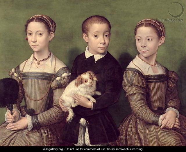 Two Sisters and a Brother of the Artist - Sofonisba Anguissola