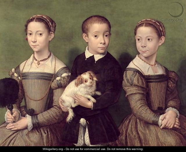 Two Sisters and a Brother of the Artist - Sofonisba Anguissola Two Sisters and a Brother of the Artist - Sofonisba Anguissola