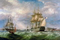 British Men-O'-War Sailing into Cork Harbour - George Mounsey Wheatley Atkinson