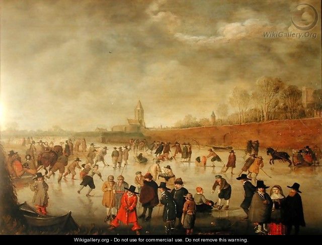 Skating Scene at Kampen - Barent Avercamp