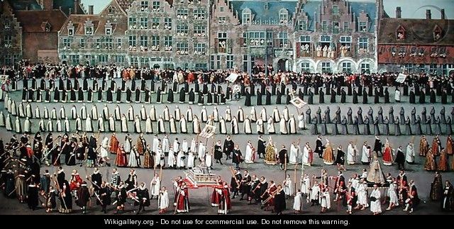 The Ommeganck in Brussels in 1615- Procession of Notre Dame de Sablon, 1616 - Denys Van Alsloot