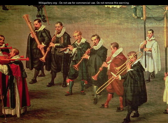 Musicians taking part in The Ommeganck in Brussels on 31st May 1615- Procession of Notre Dame de Sablon - Denys Van Alsloot