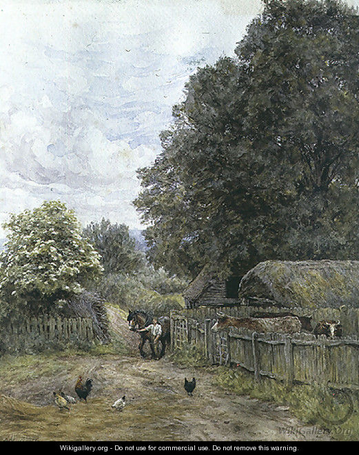 A Farmyard - Helen Mary Elizabeth Allingham, R.W.S.
