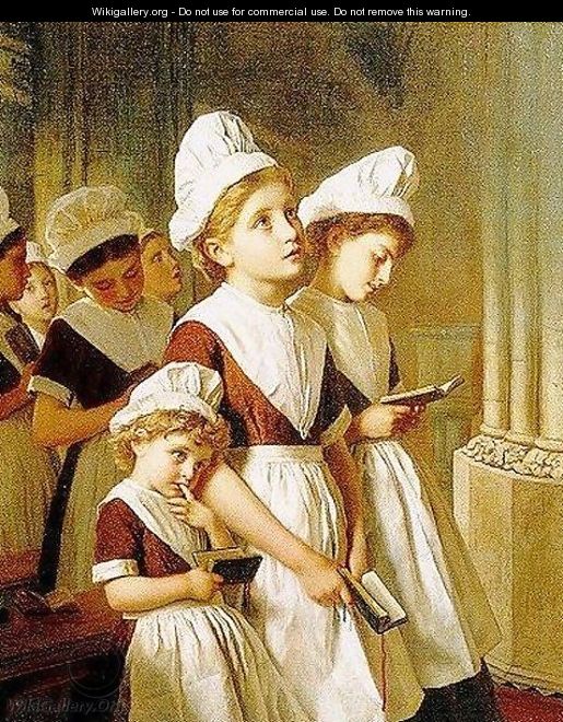 Foundling Girls at Prayer in the Chapel, c.1877 - Sophie Gengembre Anderson
