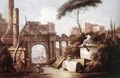 Ancient Ruins with a Great Arch and a Column 1735-40 - Giuseppe Zais