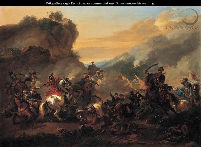 A Cavalry Battle Scene - Jan Wyck