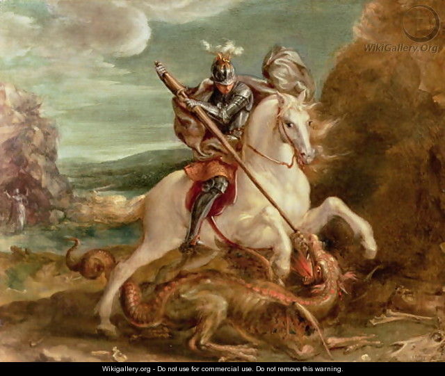 St. George slaying the dragon - Hans Von Aachen