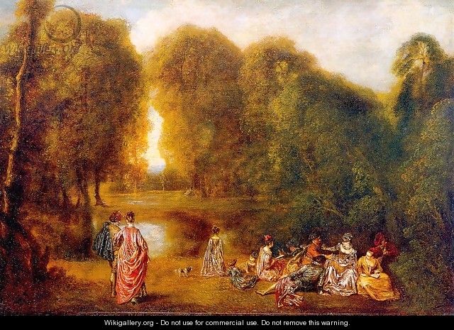Gathering in a Park 1718 - Jean-Antoine Watteau