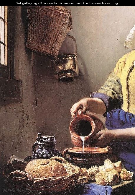 The Milkmaid (detail-2) c. 1658 - Jan Vermeer Van Delft