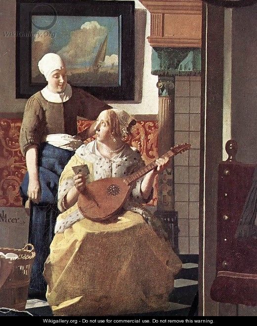 The Love Letter (detail-1) 1667-68 - Jan Vermeer Van Delft