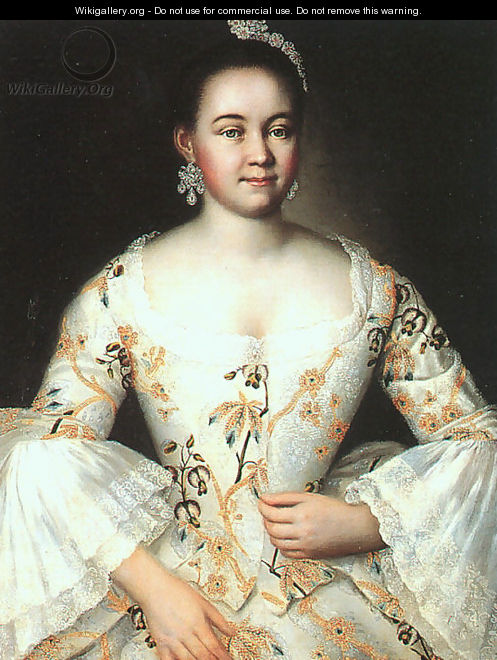 Portrait of Stepanida Yakovleva (after 1756) - Ivan Vishnyakov