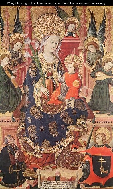 Madonna with Angels Playing Music and Donor 1439 - Spanish Unknown Masters