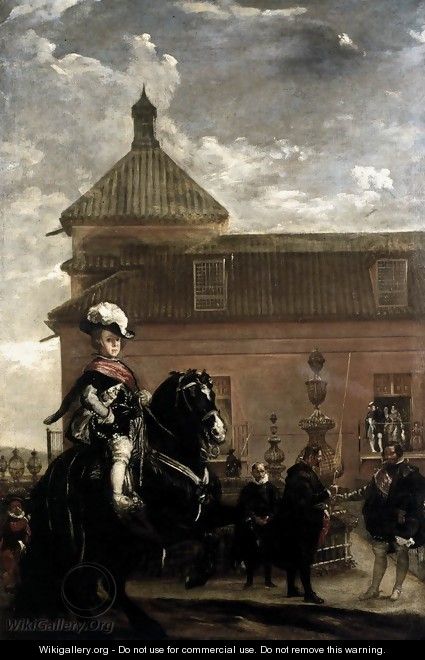 Prince Baltasar Carlos with the Count-Duke of Olivares at the Royal Mews c. 1636 - Diego Rodriguez de Silva y Velazquez