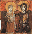 Christ and the Abbot Mena (from the Monastery of Baouit) (6th-7th century A.D.) - Egyptian Unknown Masters