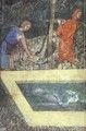 Scenes of Country Life - "Fishing in a Fish Pond" - detail- far left 1343 - Italian Unknown Master