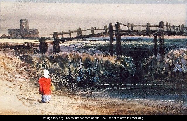 The Footbridge (Landscape with Red Cloak) - Thomas Shotter Boys