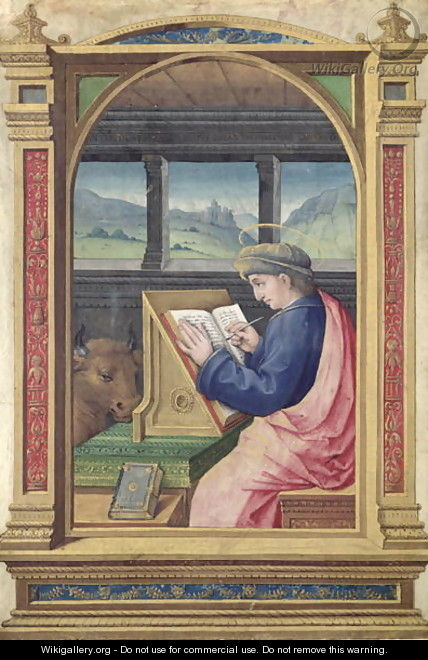 St. Luke Writing, from a Book of Hours - Jean Bourdichon