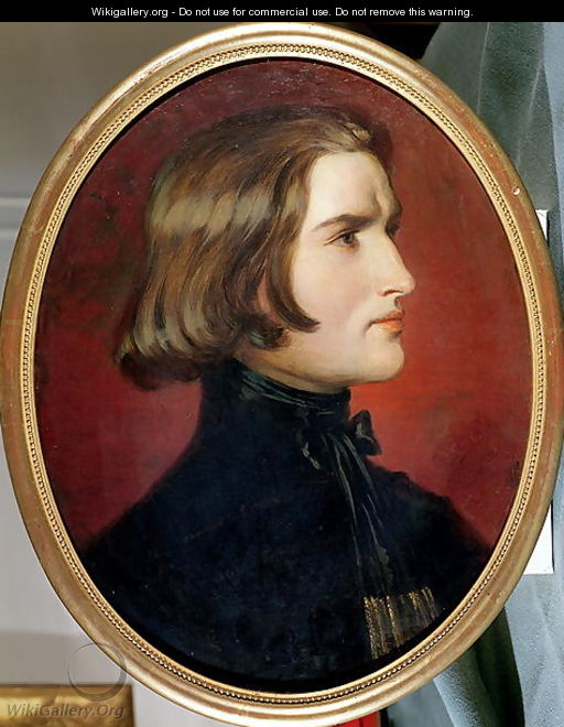 Portrait of Franz Liszt (1811-86), 1838 - Charles Edouard Boutibonne