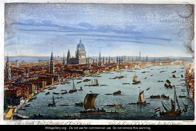 The South West Prospect of London, from Somerset Gardens to the Tower (1) - Thomas Bowles