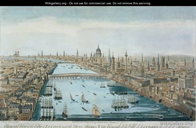 A General View of the City of London and the River Thames, plate 2 from 