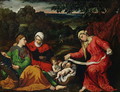 Rest on the Flight into Egypt with St. John the Baptist, St. Elizabeth and St. Catherine c.1545 - Paris Bordone