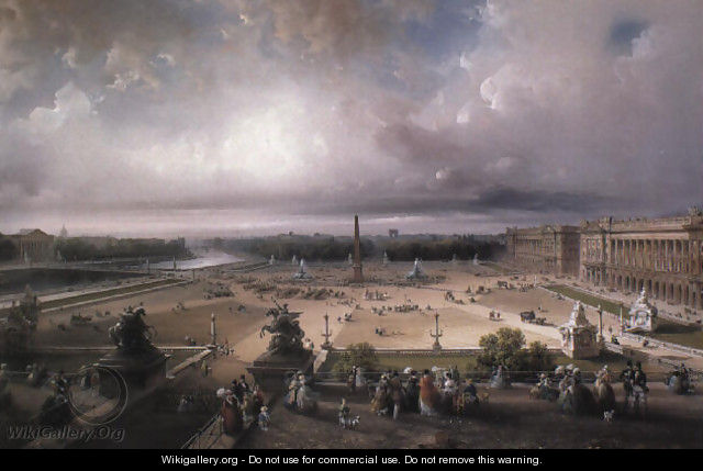 Place de la Concorde, Paris 1853 - Carlo Bossoli