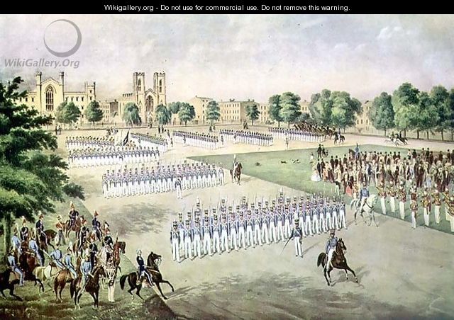 Review of the 7th Regiment, Washington Square, New York, 1851 - Otto Botticher